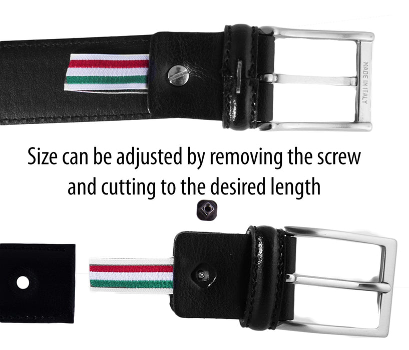 Romeo Gigli U284/35 NERO Black Leather Adjustable Belt