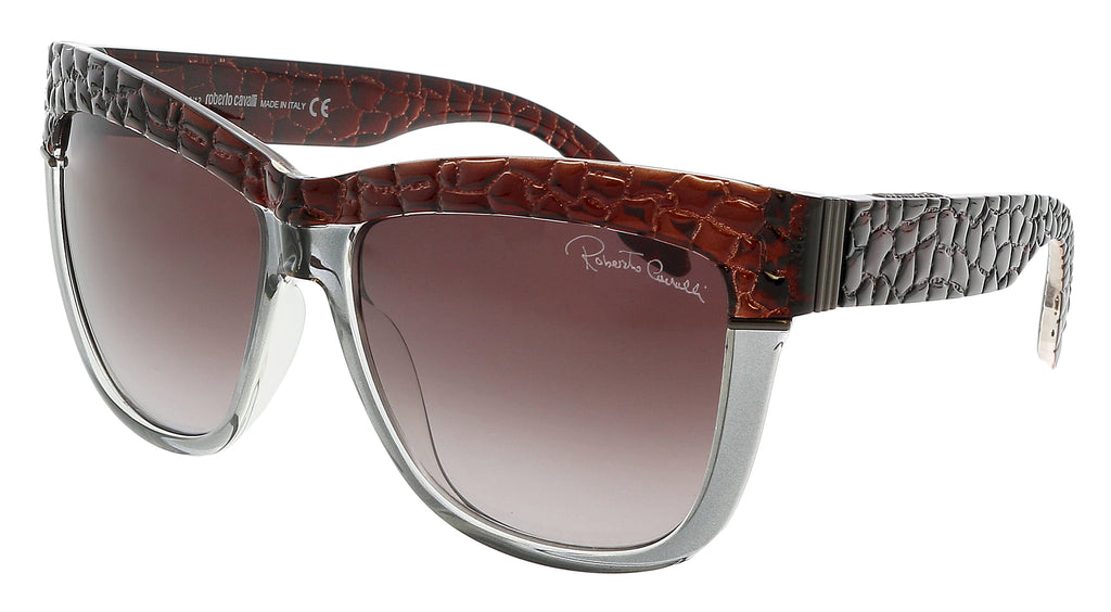 Roberto Cavalli  Brown/Grey Gradient Rectangular Sunglasses