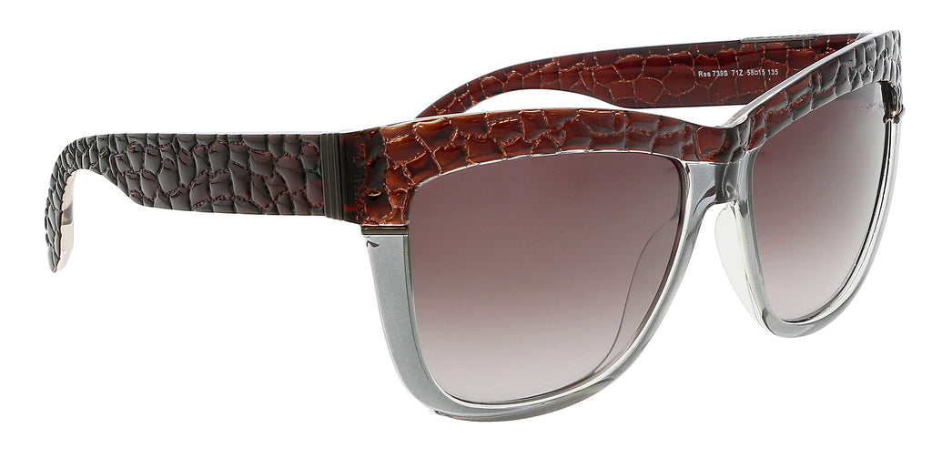 Roberto Cavalli RC 739S/S 71Z REA Brown/Grey Gradient Rectangular Sunglasses