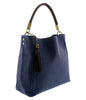 Blue Leather Hobo Shoulder  Bag