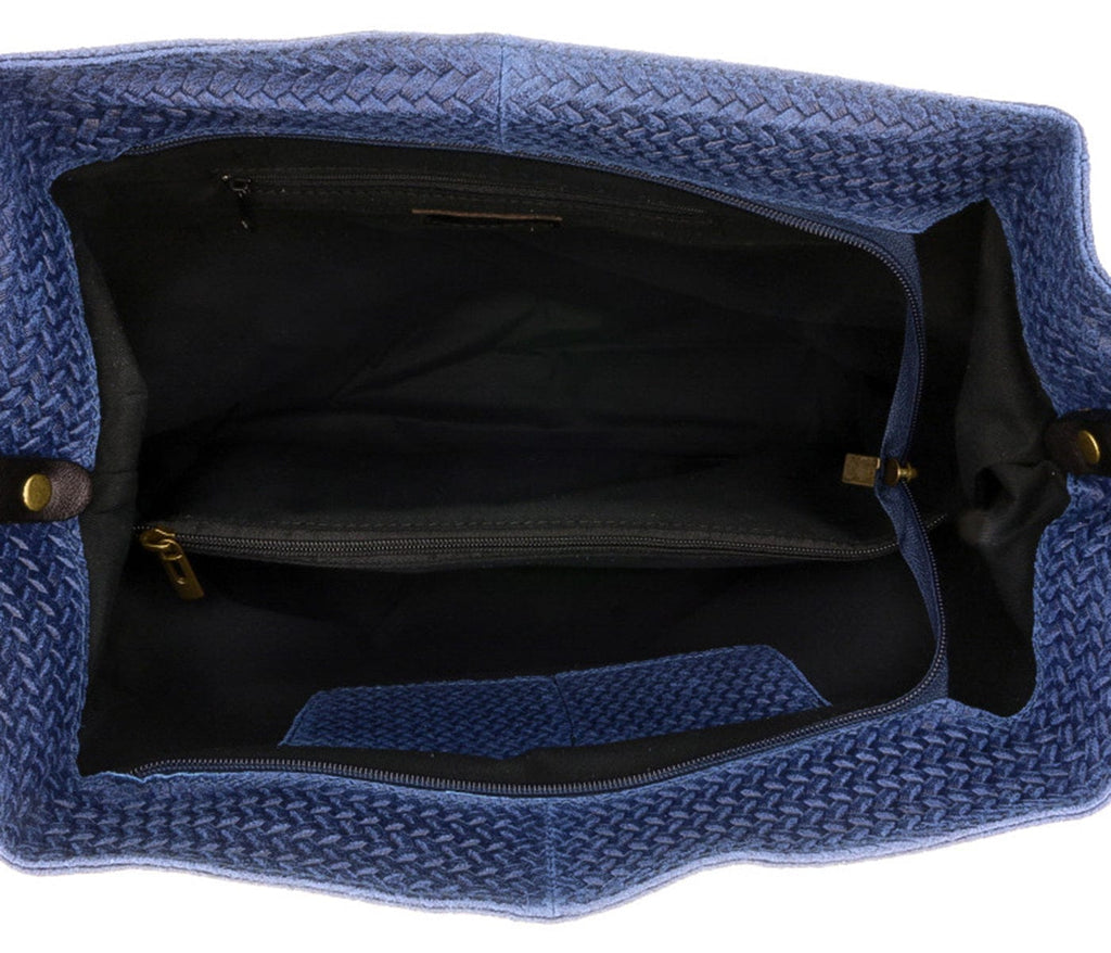 HS2070 BLU GRAZIA Blue Leather Hobo Shoulder  Bag