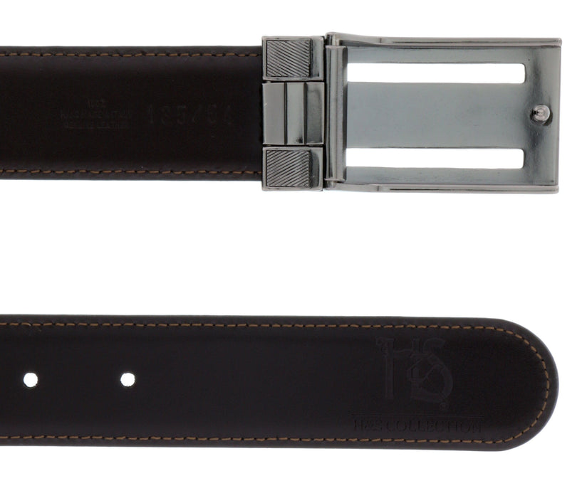 HS Collection HSB 6001  Black/Brown Reversible/Adjustable Mens Belt