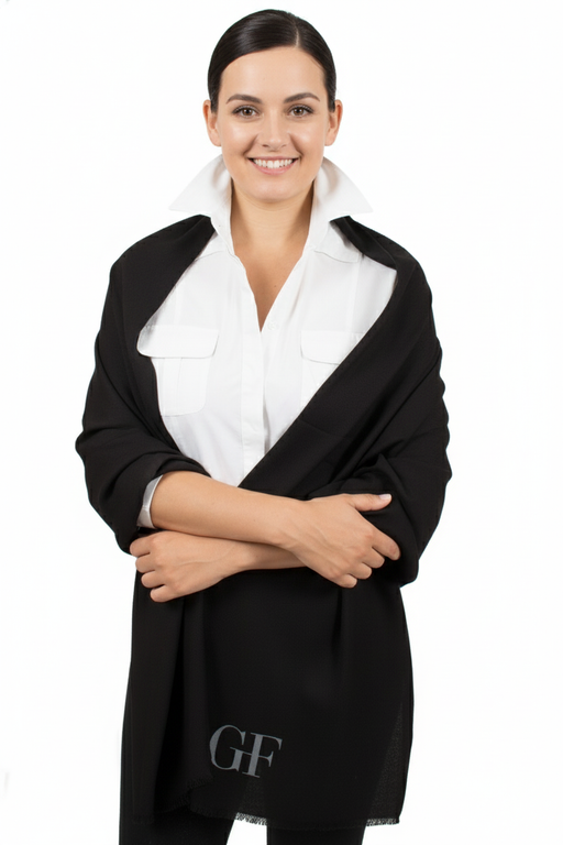 Gianfranco Ferre Black Pashmina Scarf