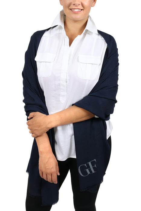 Gianfranco Ferre Navy Blue Pashmina Scarf
