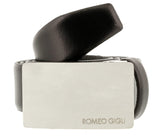 Romeo Gigli   Black Leather Adjustable Mens Belt