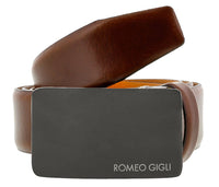 Romeo Gigli C956/3R MORO.NERO Brown/Black Leather Adjustable Mens Belt