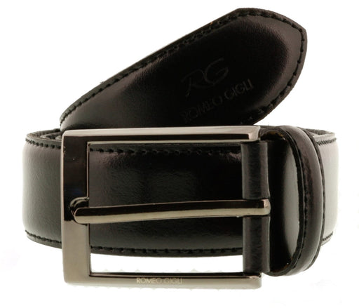 Romeo Gigli C954/35R NERO Black Leather Adjustable Mens Belt