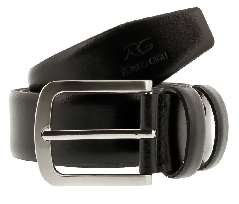 Romeo Gigli C855/35S NERO Black Leather Adjustable Mens Belt