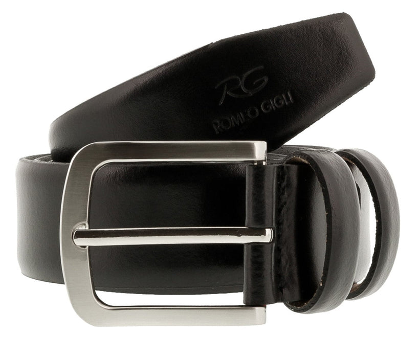 Romeo Gigli C855/35S NERO Black Leather Adjustable Mens Belt