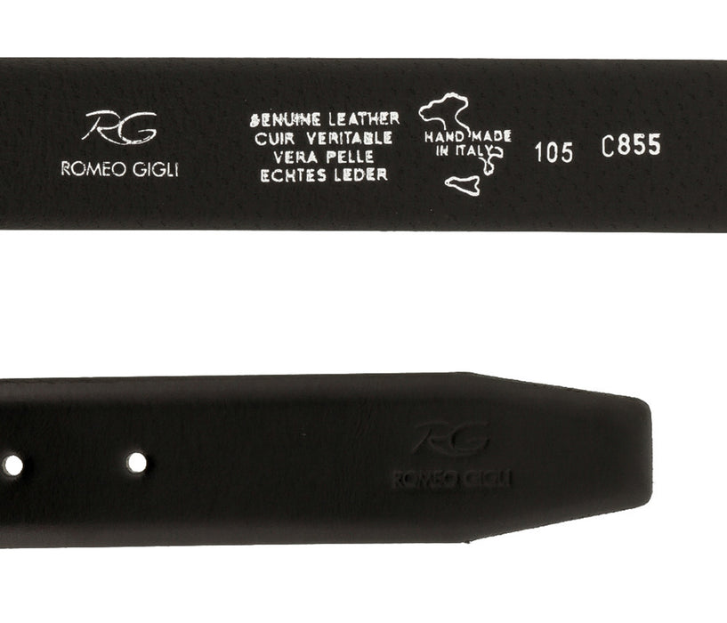 Romeo Gigli C855/35S NERO Black Leather Adjustable Mens Belt