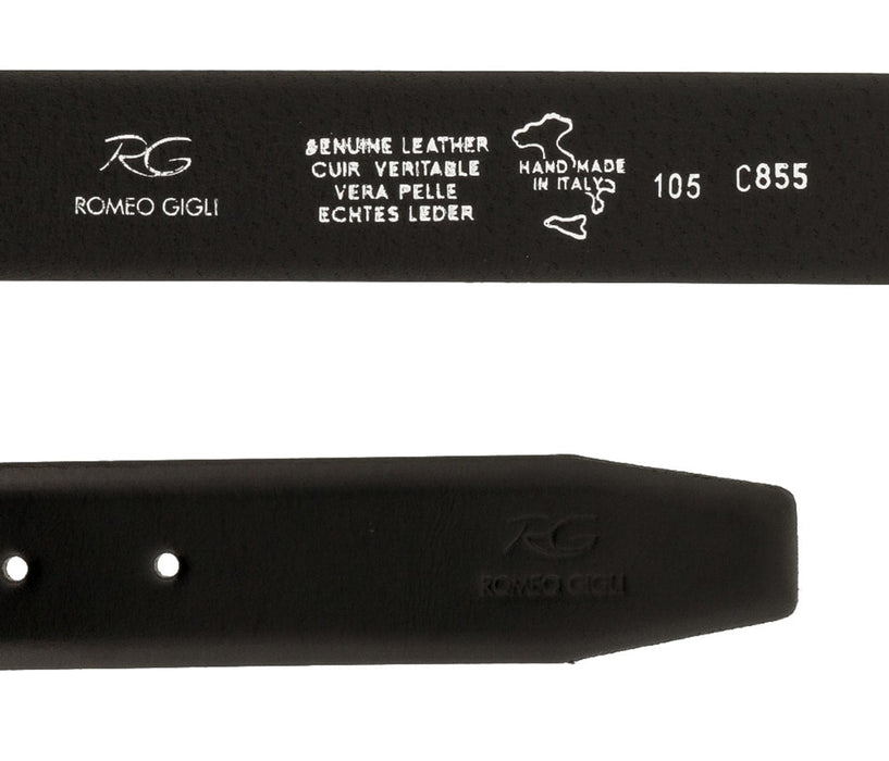 Romeo Gigli C855/35S NERO Black Leather Adjustable Mens Belt