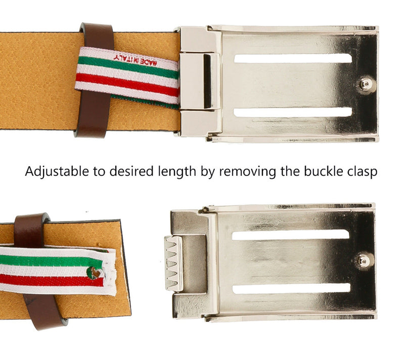 Romeo Gigli C974/35S Brown Leather Adjustable Mens Belt