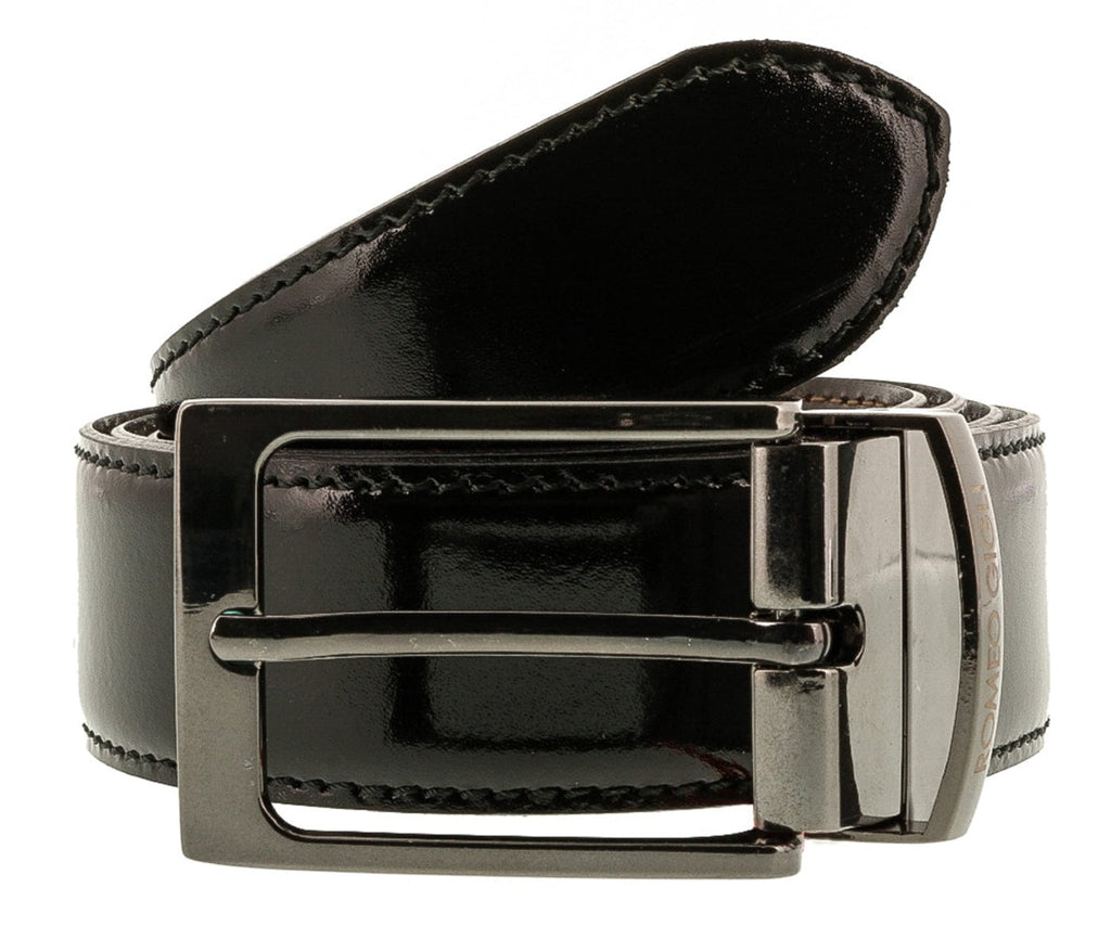 Romeo Gigli  Black/Brown Leather Adjustable Mens Belt