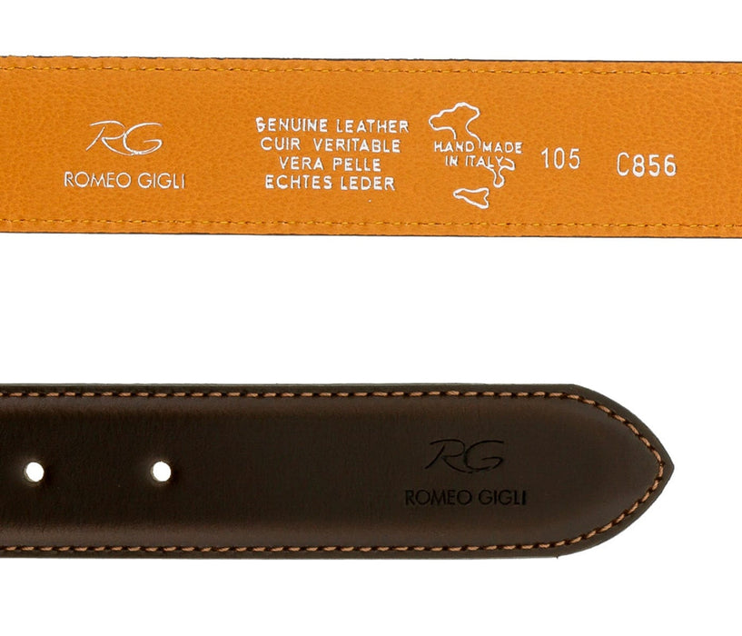 Romeo Gigli C856/35S T.MORO Dark Brown Leather Adjustable Mens Belt
