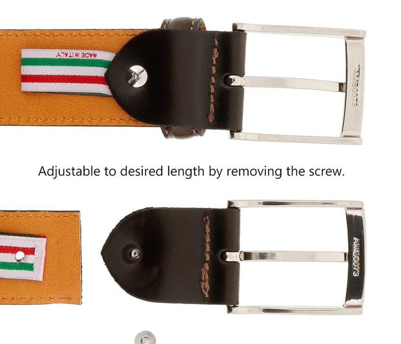 Romeo Gigli C856/35S T.MORO Dark Brown Leather Adjustable Mens Belt