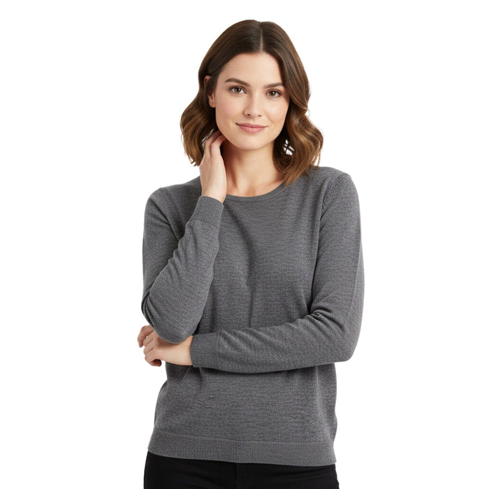 Cashmere Blend Grey Crewneck  Sweater- S