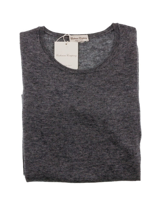 Cashmere Blend Grey Crewneck Sweater