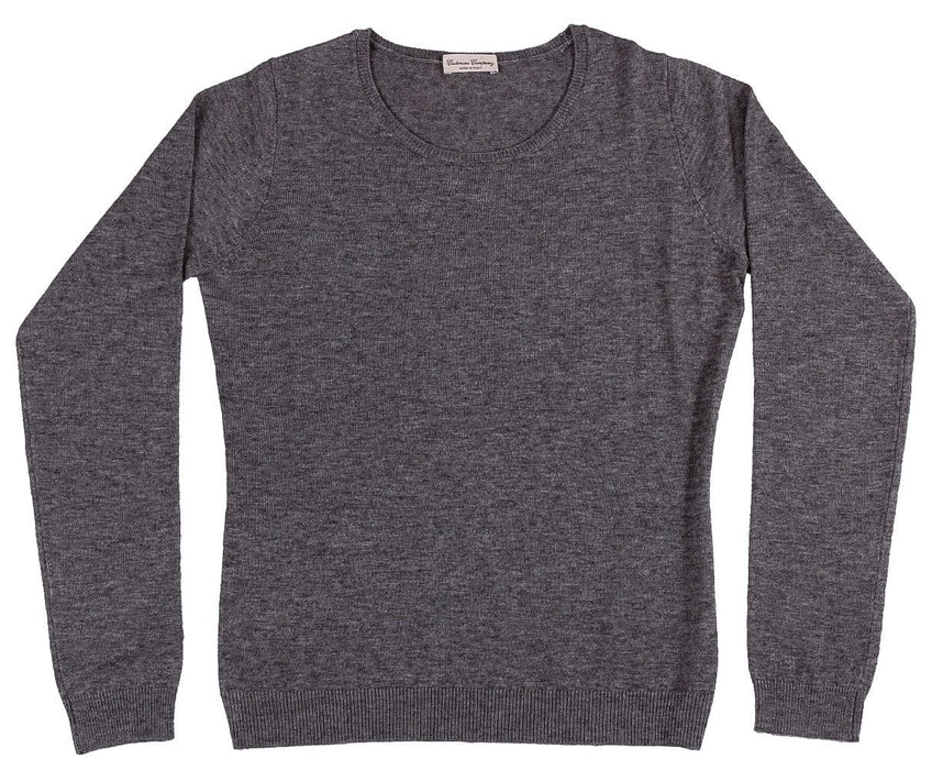 Cashmere Blend Grey Crewneck Sweater