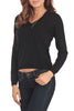 Cashmere Blend Black  V-Neck Sweater