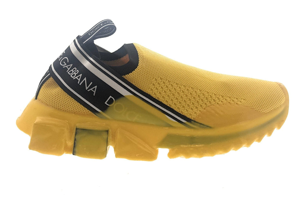 Dolce & Gabbana Yellow Knit Gloss Liquid Melt Sole Sneakers-EU36.5