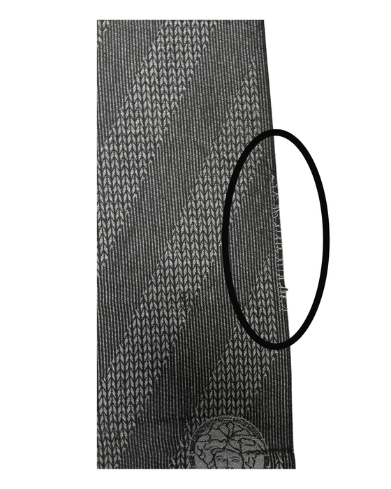 Defective/Floor Model Versace IT00599 GRIGIO Dark Grey 100% Wool Herringbone  Ladies Shawl