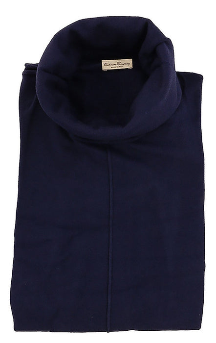 Cashmere Company VESTITO COLLO ALT MR Navy Blue Cashmere Blend Rolled Neck Dress
