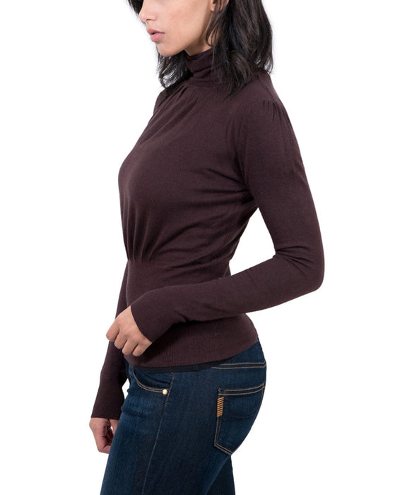 Maglierie Di Perugia Chocolate Brown Turtleneck Womens Sweater