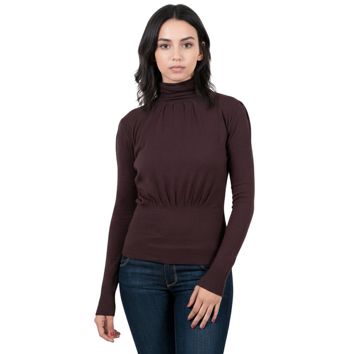 Maglierie Di Perugia Chocolate Brown Turtleneck Womens Sweater