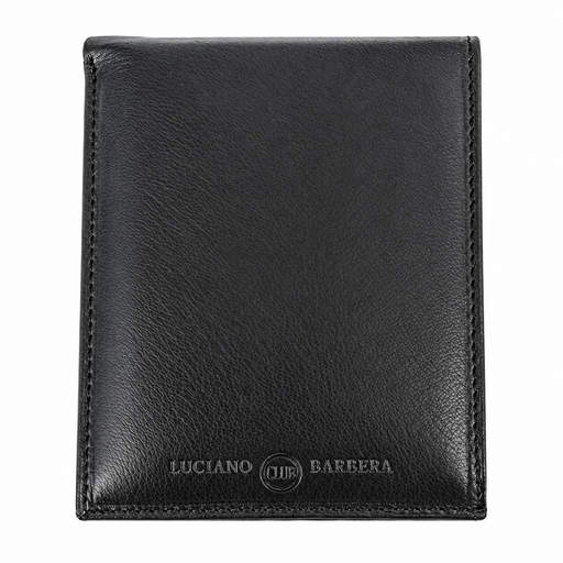 Luciano Barbera CLUB SASA NERO Black Leather Wallet