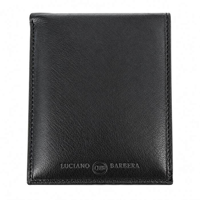 Luciano Barbera CLUB SASA NERO Black Leather Wallet