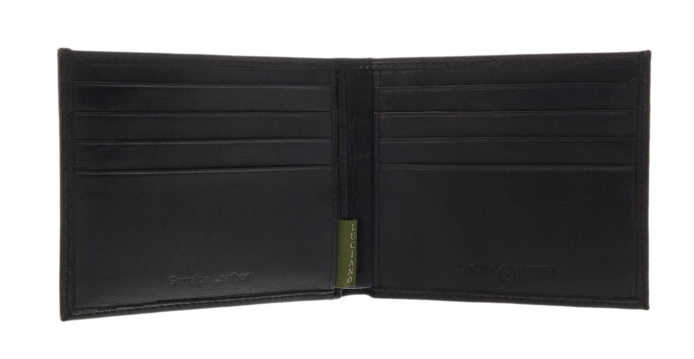 Luciano Barbera CLUB SASA NERO Black Leather Wallet