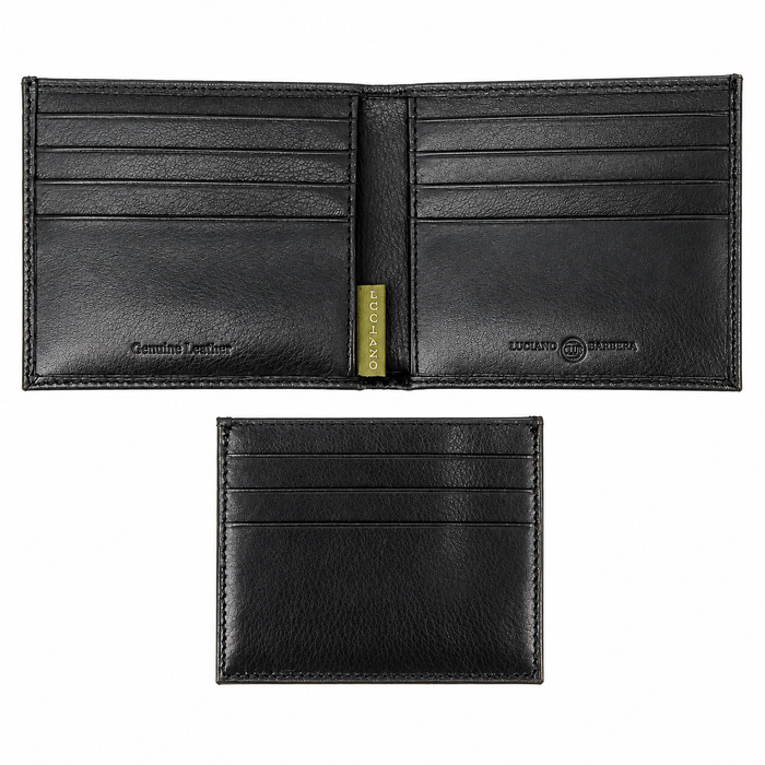 Luciano Barbera CLUB SASA NERO Black Leather Wallet