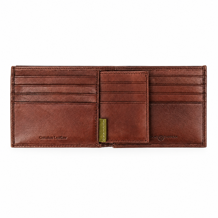 Luciano Barbera CLUB SASA MORO Brown Leather Wallet