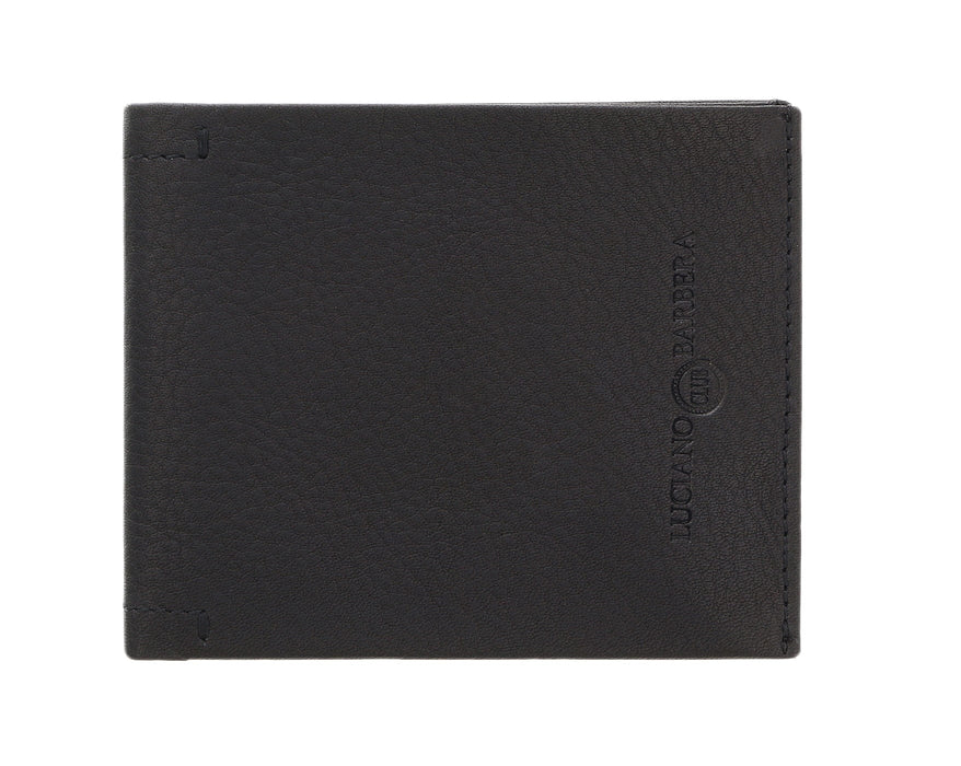 Luciano Barbera CLUB GINO NERO Black Leather Wallet