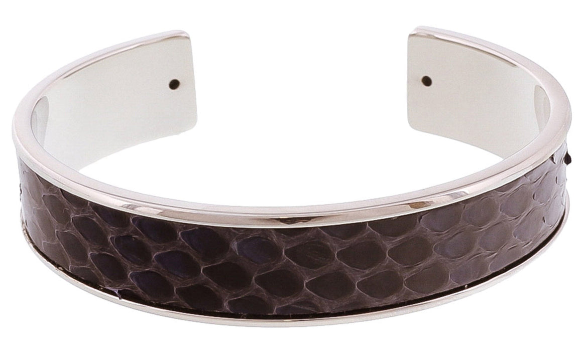 Stamerra MEMAN PITTONE AMAR Navy/Silver Genuine Python Bracelet