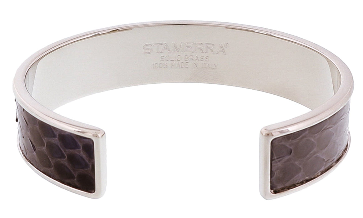 Stamerra MEMAN PITTONE AMAR Navy/Silver Genuine Python Bracelet