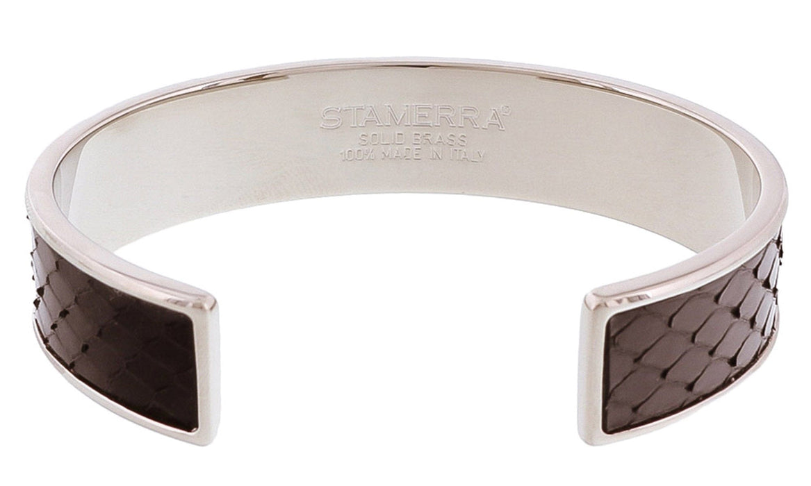 Stamerra MEMAN PITTONE ANR Black/Silver Genuine Python Bracelet