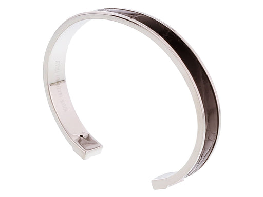 Stamerra PICCOLO CROCCO ANR Black/Silver Genuine Crocodile Bracelet