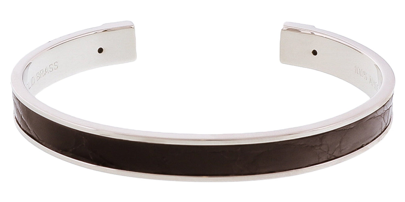 Stamerra PICCOLO CROCCO ANR Black/Silver Genuine Crocodile Bracelet