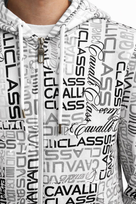 Cavalli Class Signature Lightweight Logo Zip Hoodie – L