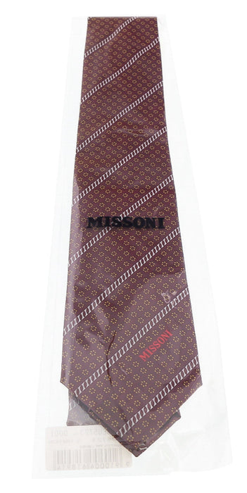 Missoni Micro Floral Marroone Woven 100% Silk Tie