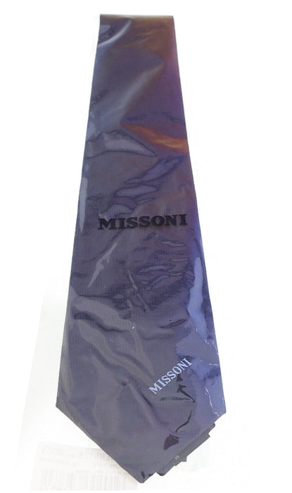 Missoni Abstract Navy Woven 100% Silk Tie