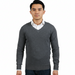 Real Cashmere Anthracite V-Neck Fine Cashmere Blend Mens Sweater-XS