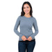 Real Cashmere Grey Crewneck Cashmere Blend WomensSweater-M