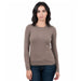 Real Cashmere Brown Crewneck Cashmere Blend WomensSweater