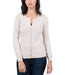 Real Cashmere Beige Cashmere Blend Womenscrewneck Cardigan