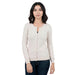Real Cashmere Beige Cashmere Blend Womenscrewneck Cardigan-S