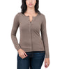 Real Cashmere Brown Cashmere Blend WomensCrewneck Cardigan-XL