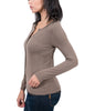 Real Cashmere Brown Cashmere Blend WomensCrewneck Cardigan