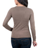 Real Cashmere Brown Cashmere Blend WomensCrewneck Cardigan